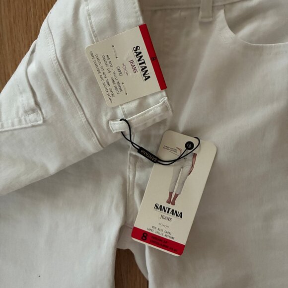 Santana White Capris Size 8 - Picture 2 of 6